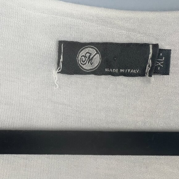 M Made in Italy White Silk‎ Sheer Cardigan Size XL Delicate Feminine Romantic - Picture 2 of 7